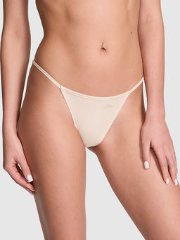 Victoria's Secret - PINK Cotton String Bikini Panty Beige