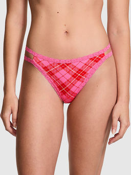Victoria's Secret - PINK Wink Lace-Trim Strappy Thong Panty Pink