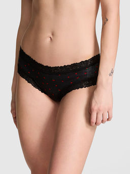 Victoria's Secret - PINK Wink Lace-Trim Cheeky Panty Black