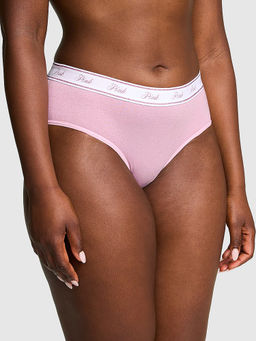 Victoria's Secret - PINK Logo Cotton Shimmer Hip Hugger Panty Pink