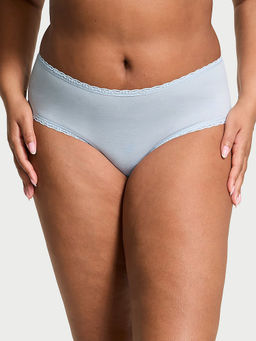 Victoria's Secret - The Lacie Cotton Lace-Waist Cheeky Panty Blue