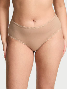 Victoria's Secret - The Lacie Cotton Lace-Waist Cheeky Panty Beige