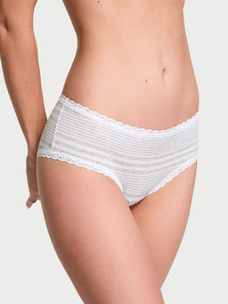 Victoria's Secret - The Lacie Cotton Lace-Waist Cheeky Panty Grey