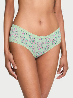 Victoria's Secret - The Lacie Cotton Lace-Waist Cheeky Panty Green
