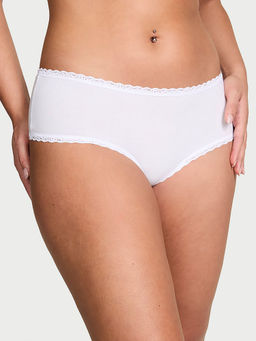 Victoria's Secret - The Lacie Cotton Lace-Waist Cheeky Panty White