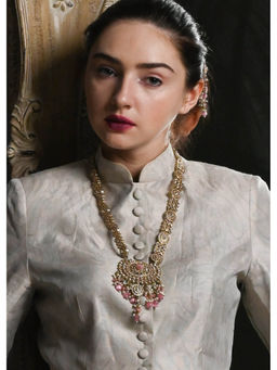 Odette - Peach Metal Necklace Set (Set of 2)