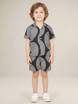 Polka Tots - Boys Black Geometric Co-Ord (Set of 2)