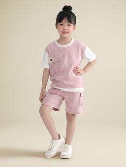 Polka Tots - Cotton Half Sleeve Tie Dye Print T-Shirt With Shorts