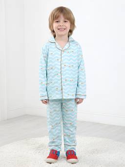 Polka Tots - Cotton Full Sleeve Fish Printed Night Suit