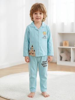 Polka Tots - Cotton Full Sleeve Prince Print Night Suit