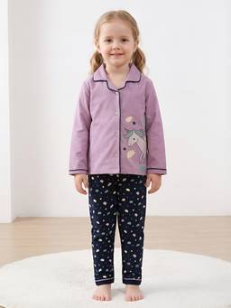Polka Tots - Cotton Full Sleeve Unicorn Print Night Suit
