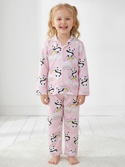 Polka Tots - Cotton Full Sleeve Panda Print Night Suit