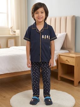 Polka Tots - Cotton Half Sleeve Ice Cream Print Night Suit