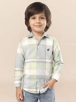 Polka Tots - Multi-Color Cotton Full Sleeve Checks Print Shirt