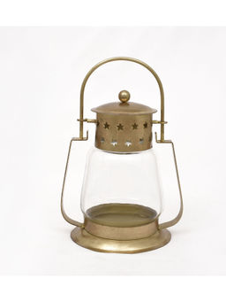 HomeTown - Tjori Iron Lantern in Gold Colour