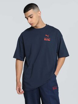 Puma - Porsche Legacy Turbo Graphic Mens Oversized Fit Motorsport Navy Blue T-Shirt