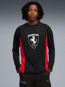 Puma - Ferrari Lifestyle Mens Statement Long Sleeve Black Jersey T-Shirt