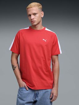 Puma - T7 Mens Regular Fit Cotton Red T-shirt