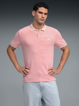 Puma - Wardrobe Essentials Mens Interlock Knit Slim Pink Polo T-Shirt