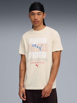 Puma - House of Graphics Men Graphic Cotton Beige T-shirt