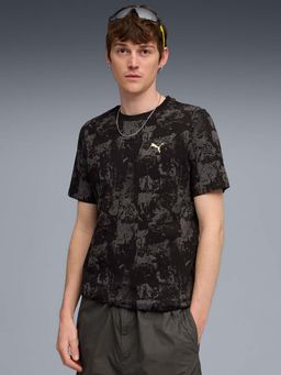 Puma - TECH Better Mens All-Over-Print Cotton Black T-Shirt