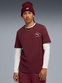 Puma - Class Maroon Black Cotton T-Shirt