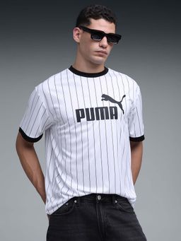 Puma - Essentials Mens Relaxed Fit Striped Jersey T-Shirt