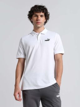 Puma - Essentials No.1 Logo Mens Cotton White Polo T-Shirt