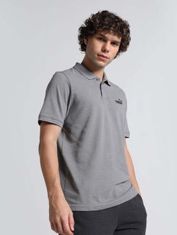 Puma - Essentials No.1 Logo Mens Cotton Grey Polo T-Shirt