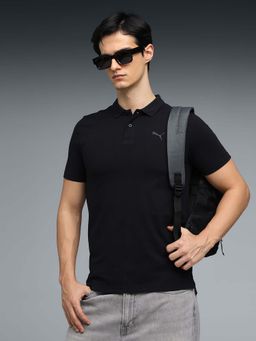 Puma - Essentials Mens Basic Logo Black Polo T-Shirt