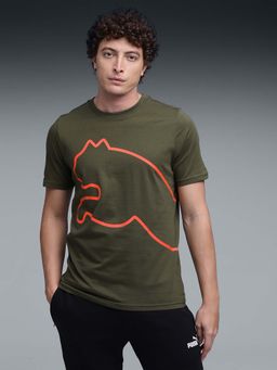 Puma - Essential Mens Iconic Logo Graphic olive T-Shirt