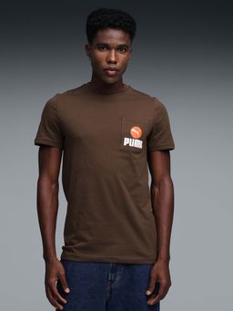 Puma - Mens Graphic Logo Pocket brown T-Shirt