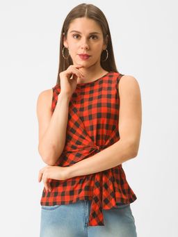 Globus - Orange Checked Top
