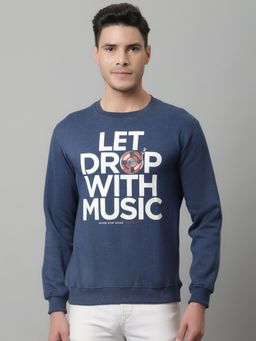 Cantabil - Men Indigo Melange Sweatshirt