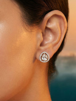 Tussya by Shreya - Elara Statement White Earrings