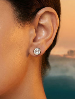 Tussya by Shreya - Noraya Statement White Earrings