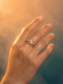 Tussya by Shreya - Isora Statement White Ring