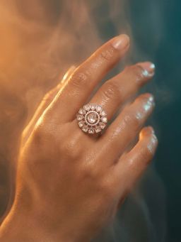 Tussya by Shreya - Melora Statement White Ring