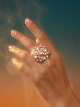 Tussya by Shreya - Talora Statement White Ring