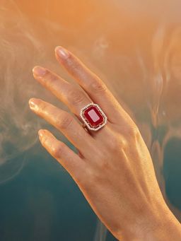 Tussya by Shreya - Seraya Statement Red Ring