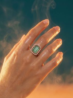 Tussya by Shreya - Olira Statement Green Ring
