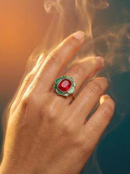 Tussya by Shreya - Novira Statement Red Ring