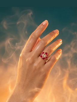 Tussya by Shreya - Araya Statement White Ring