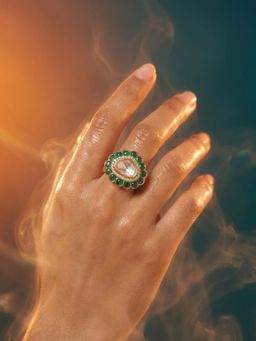 Tussya by Shreya - Delora Statement White Ring