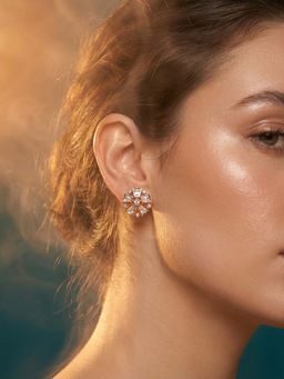 Tussya by Shreya - Iraya Statement White Earrings