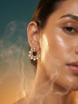 Tussya by Shreya - Renora Statement White Earrings