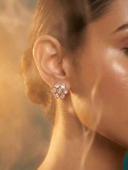 Tussya by Shreya - Lenaya Statement White Earrings