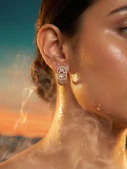 Tussya by Shreya - Celora Statement White Earrings