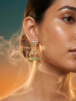 Tussya by Shreya - Velina Statement Green Earrings