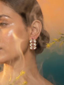 Tussya by Shreya - Nerina Statement White Earrings